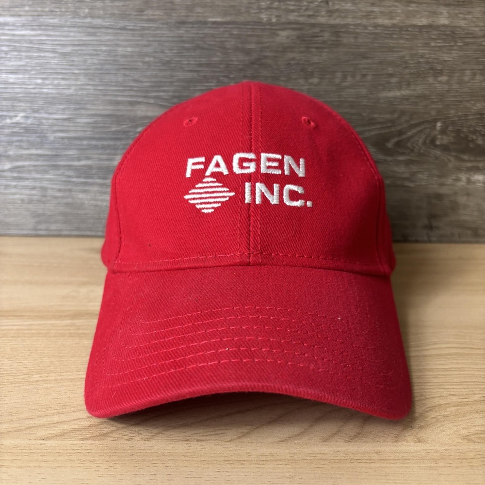 Fagen Inc Hat Cap Strap Back Red Embroidered Advertising Promo Mens One Size